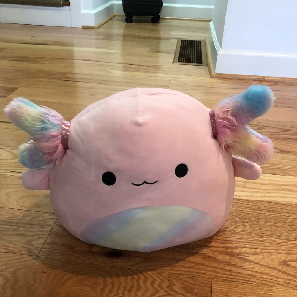 Squshmallows axolotl  
Pink VERY BIG 14in by 16in